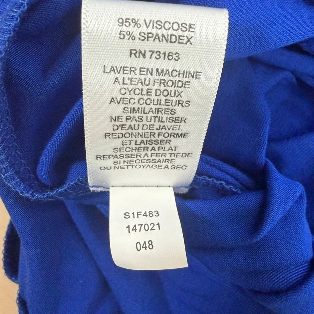 Spense Blue Wide Leg Jumpsuit Womens Small Sleeveless Stretch Knit NWT‎